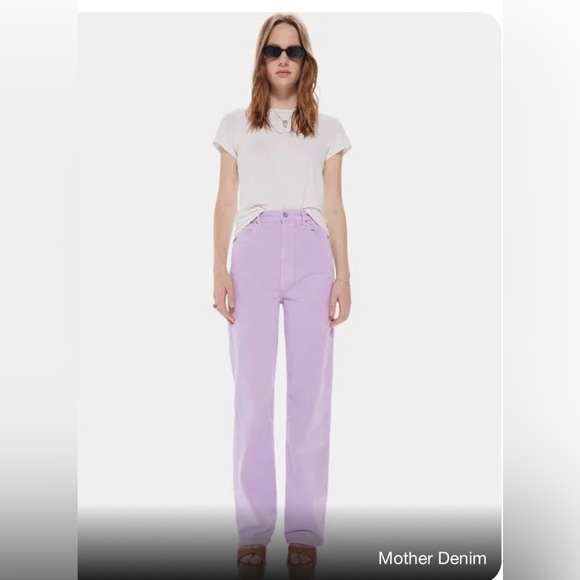 MOTHER Denim - Mother Denim High Waisted Tunnel Vision Sneak In Lavender Aura Corduroy Size 30